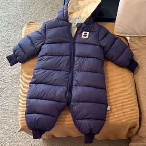 The Bar Navy Blue Kids One Piece Footie